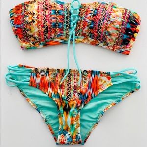 Hand decorated swimsuit.